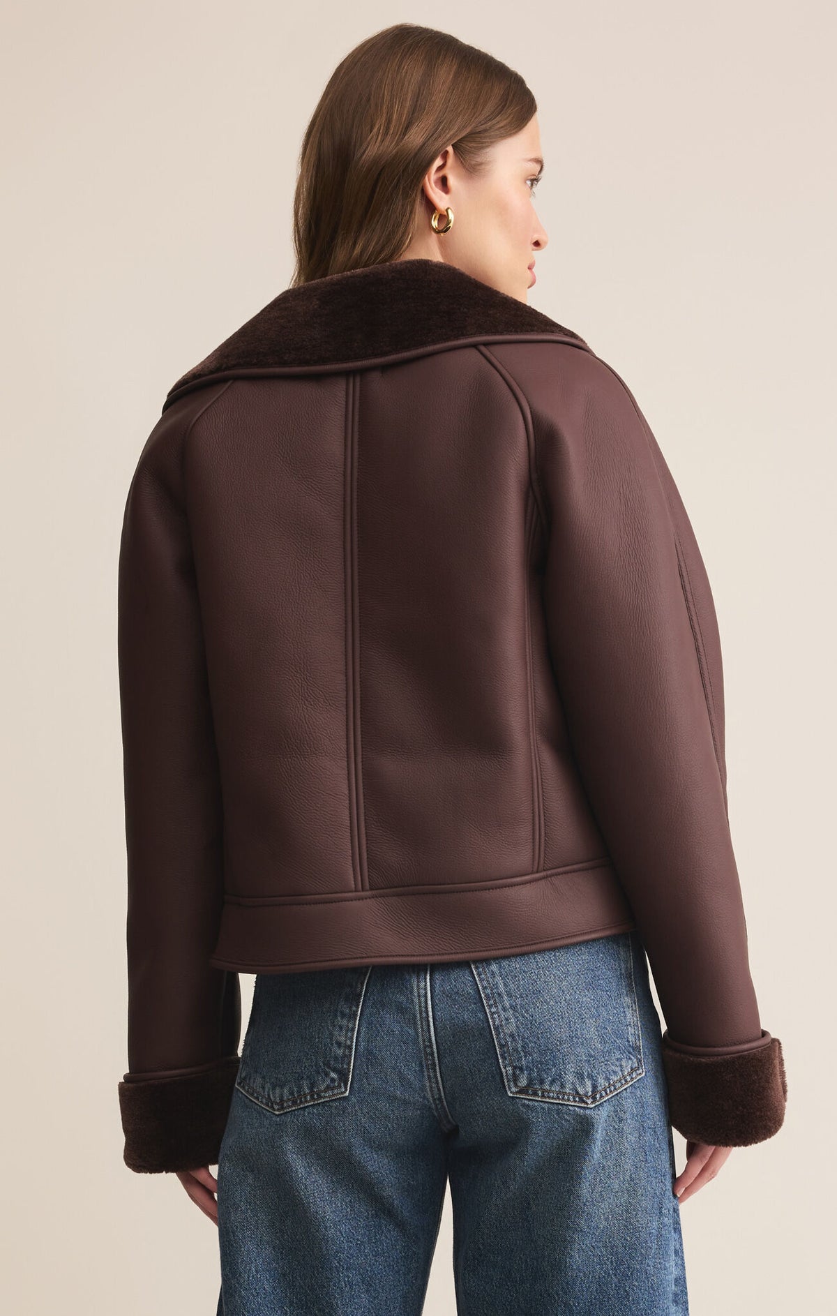 Z Supply Locklin Sherpa Chocolate Cherry Jacket