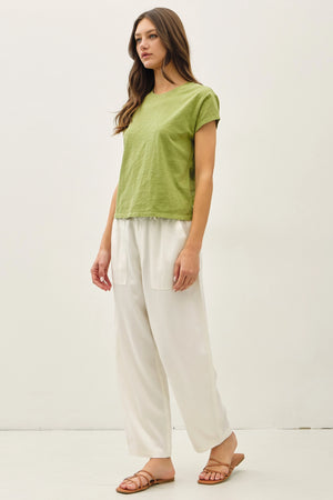 Garment Dye Cotton Slub Slim Fit Crewneck Baby Tee