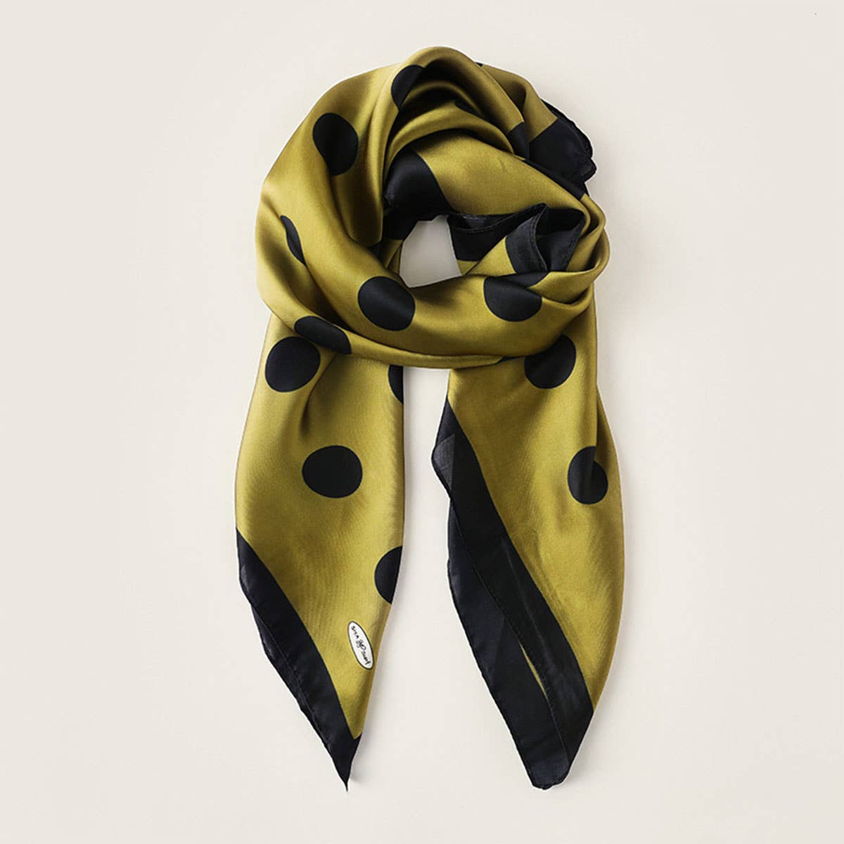 Polka Dot Silky Wrap Neck Scarf