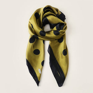 Polka Dot Silky Wrap Neck Scarf