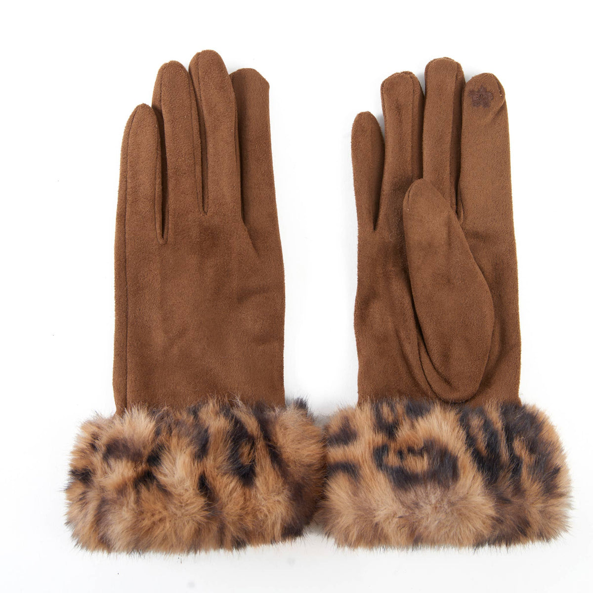 Ryan Animal Print Faux Fur Texting Winter Gloves