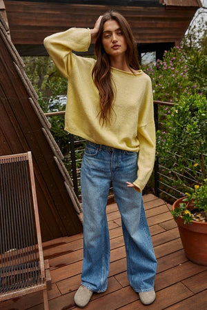 Clara Knit Rolled Pullover Sweater