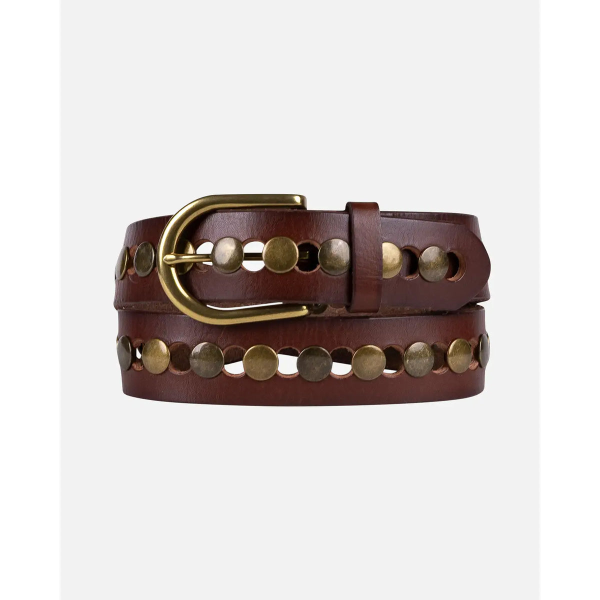 Jasmyn Studded Western Belt in Brown
