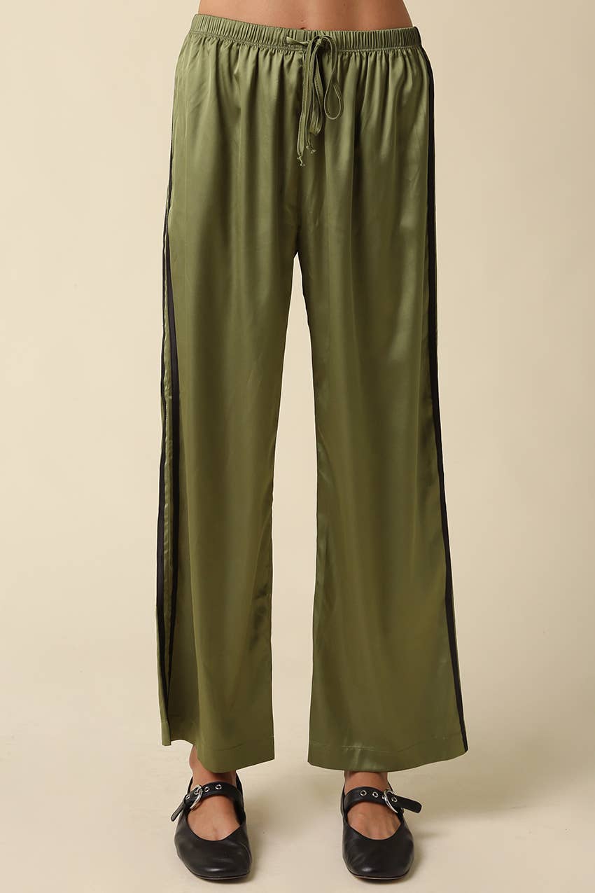 Maggie Side Stripe Pants in Olive