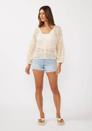 Dylan Diamond Crochet Surplice Sweater