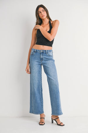 Just Black Denim Seamed Wide Leg
