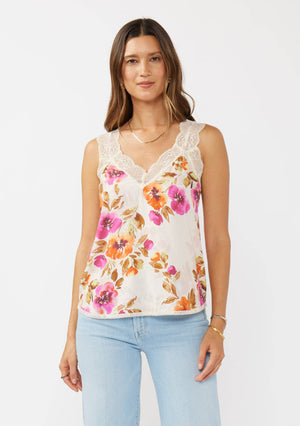 Wren V-Neck Tank with Lace