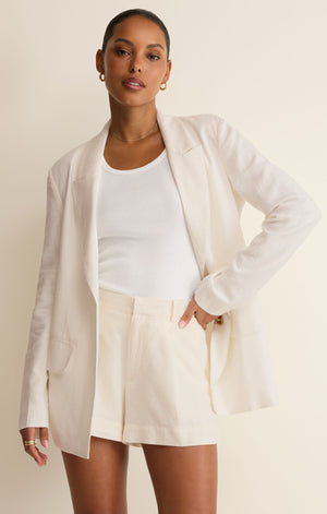 Z Supply Evan Linen Blazer in Cloud