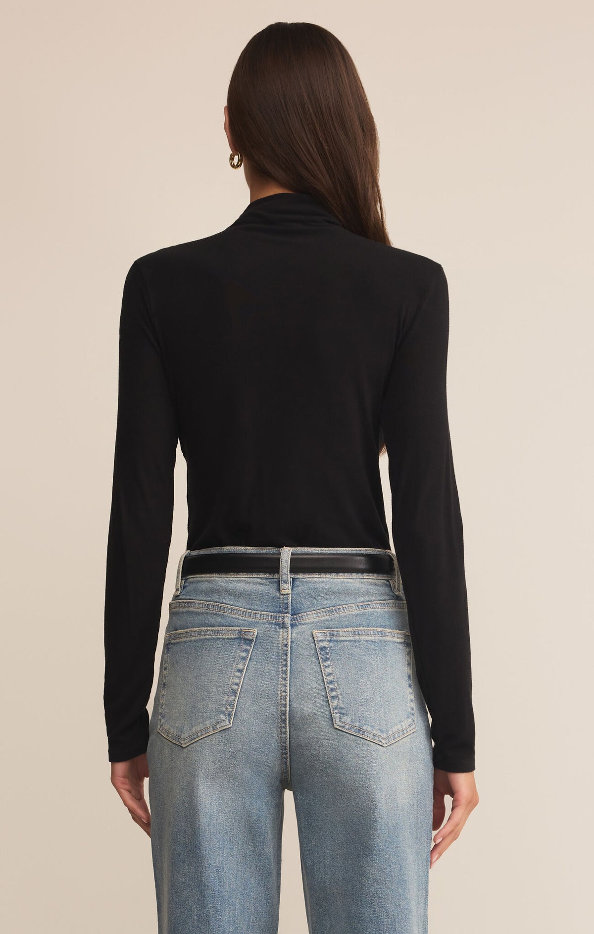 Z SUPPLY Lira Black Long Sleeve Top