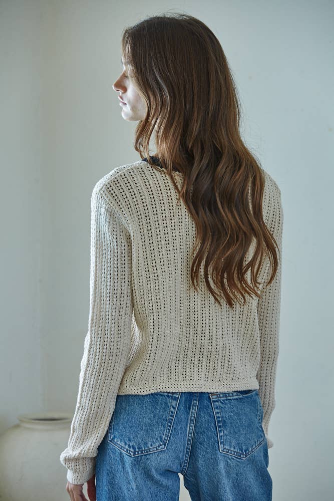 Knit Sweater Cotton Cardigan Top