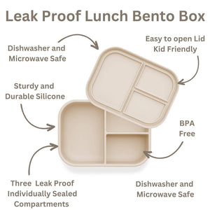 Ali+Oli Leakproof Silicone Bento Box (Coco) Back to School