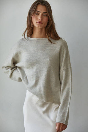 Clara Knit Rolled Pullover Sweater