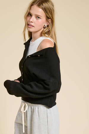 Essential Button Down Cardigan Top