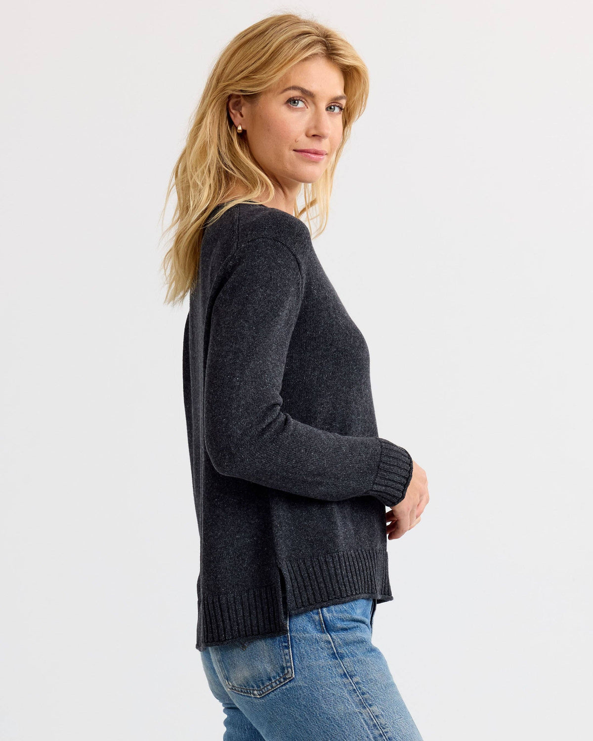 Everyday Cotton Crew in Charcoal