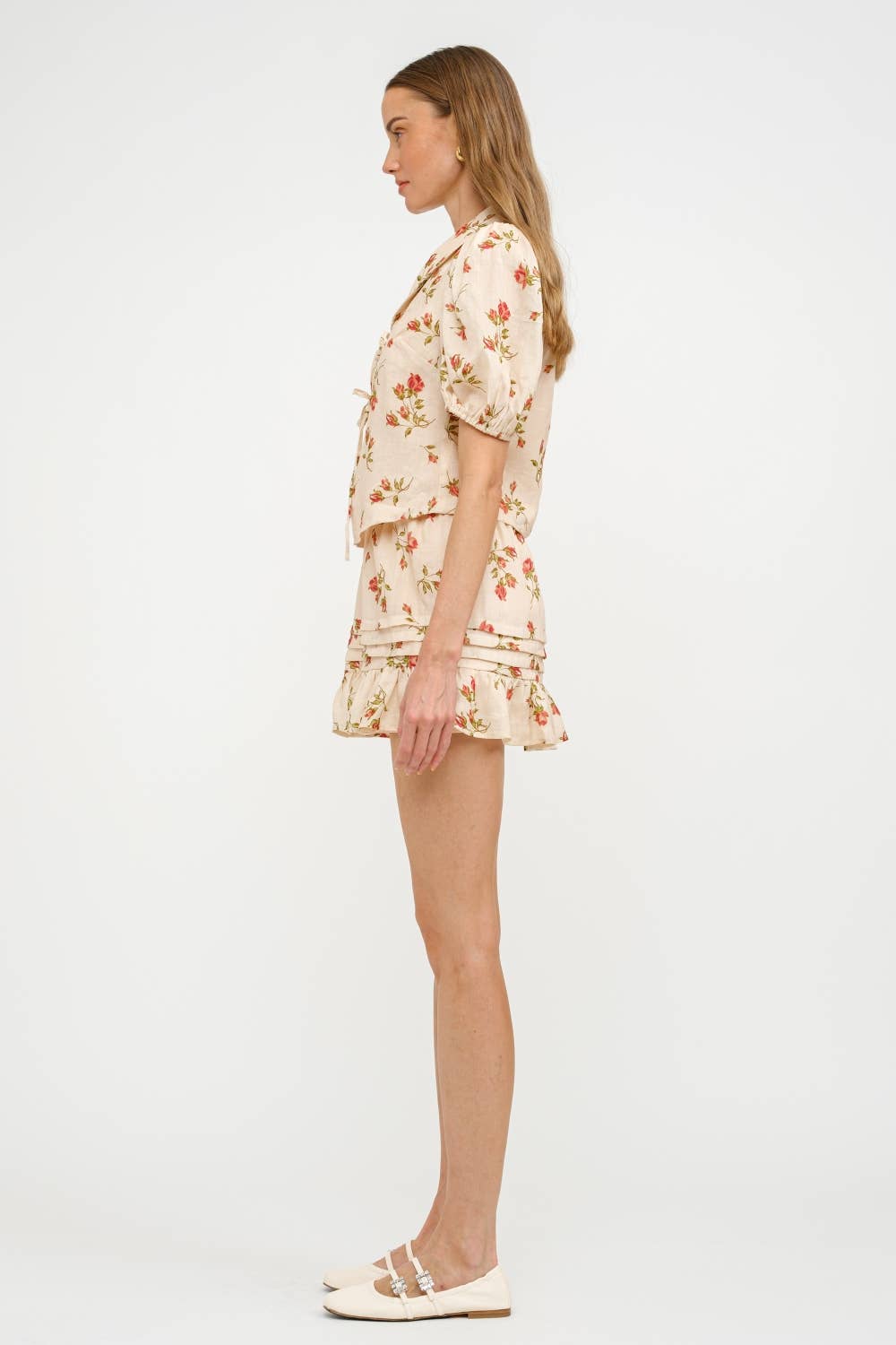 Madeline Floral Tie-Front Blouse