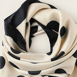 Polka Dot Silky Wrap Neck Scarf