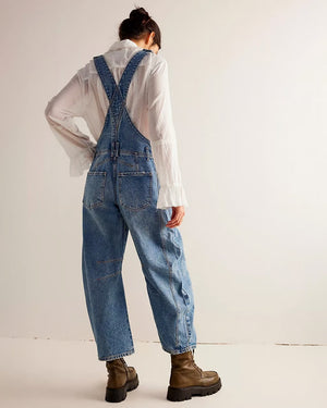 Free People Good Luck Barrel Overalls