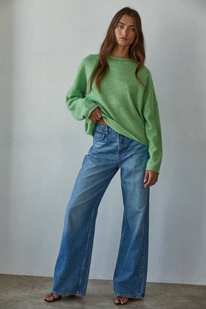 Clara Knit Rolled Pullover Sweater