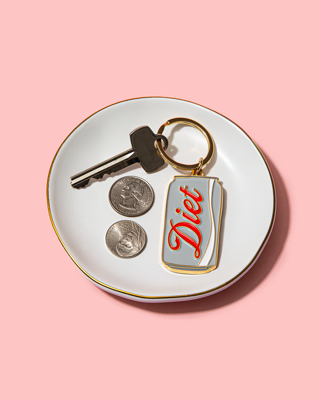 Diet Soda Can Enamel Keychain Bag Charm
