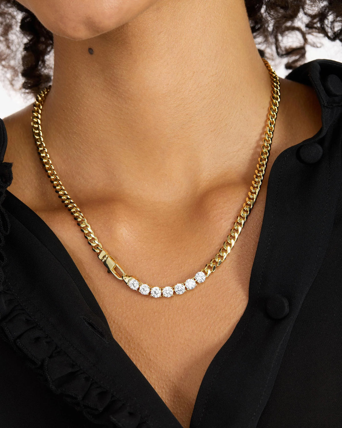 Melinda Maria Baby Julian Loves Diamonds Necklace 18&#39; in Gold White