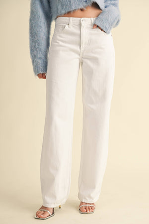 Just Black Denim Relaxed Straight White Jeans