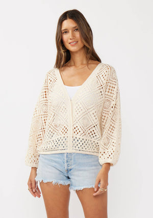 Dylan Diamond Crochet Surplice Sweater