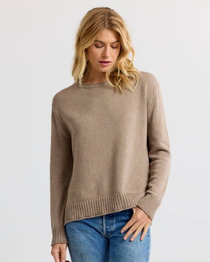 Everyday Cotton Crew in Taupe