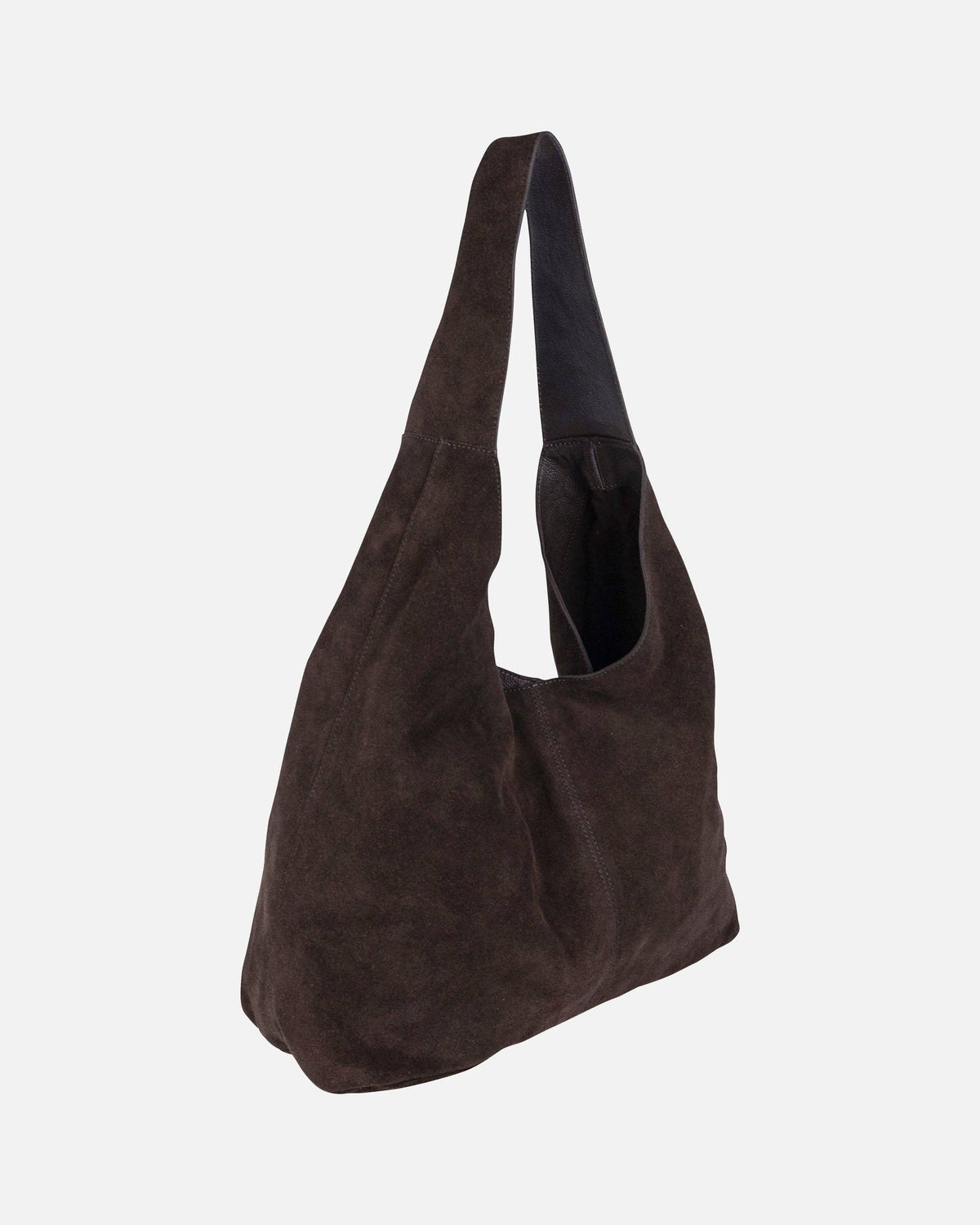 Sabel Suede Leather Shoulder Bag in Brown