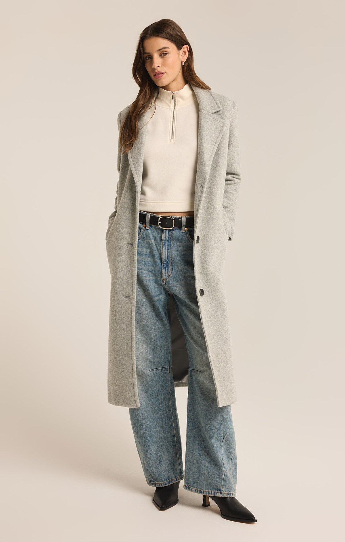 Z Supply Conway Plush Coat-Heather Grey