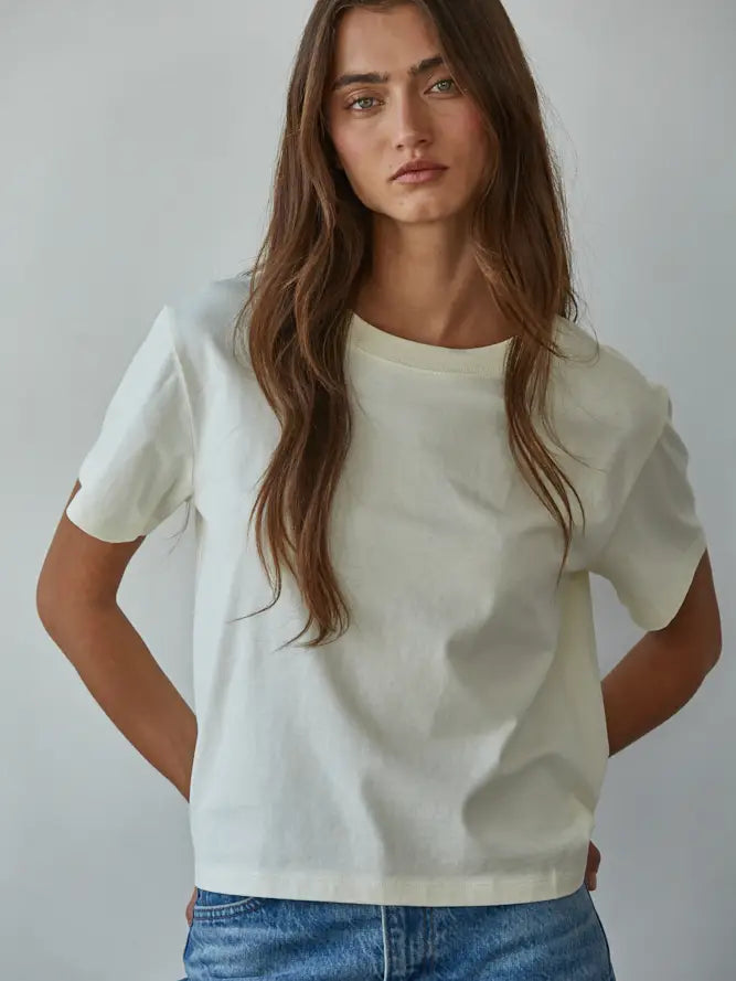 Knit Crew Neck Short Sleeve Tee - 5 Colors
