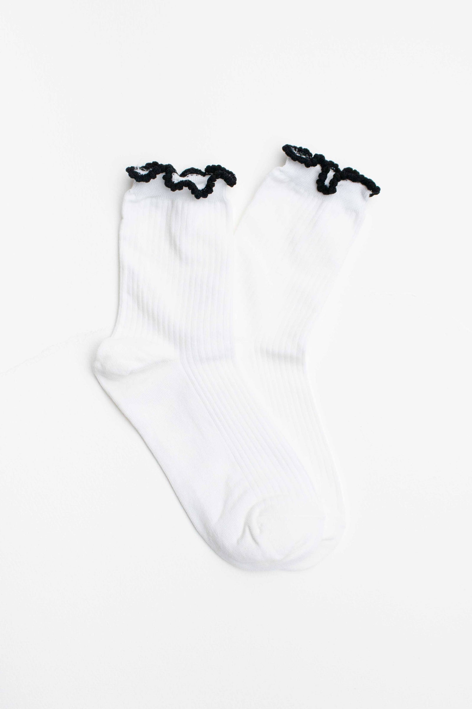 Ruffle Edge Cotton Blend Socks