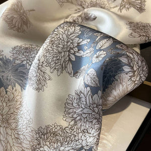 100% Mulberry Silk Square Scarf for Hair & Neck_CWASC0564