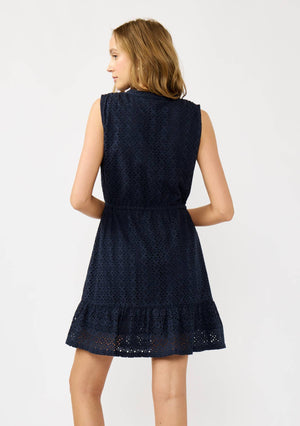 Dahlia Floral Eyelet Button-Down Tank Dress