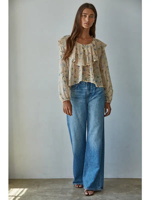 Foster Floral Print Layered Blouse