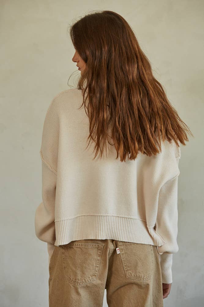 By Together Cropped Knit Sweater in Natural