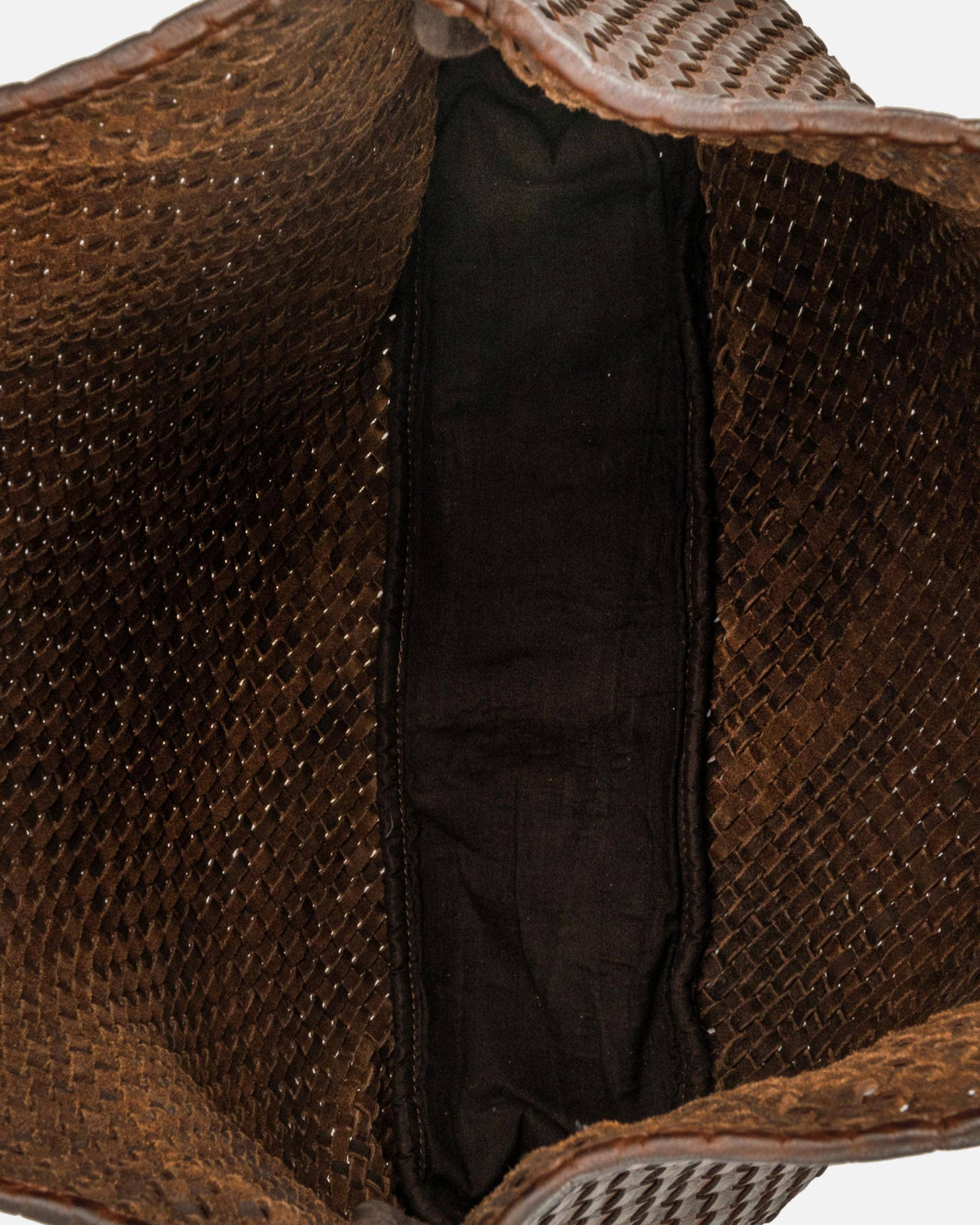 Taylor Woven Leather Tote Bag in Brown