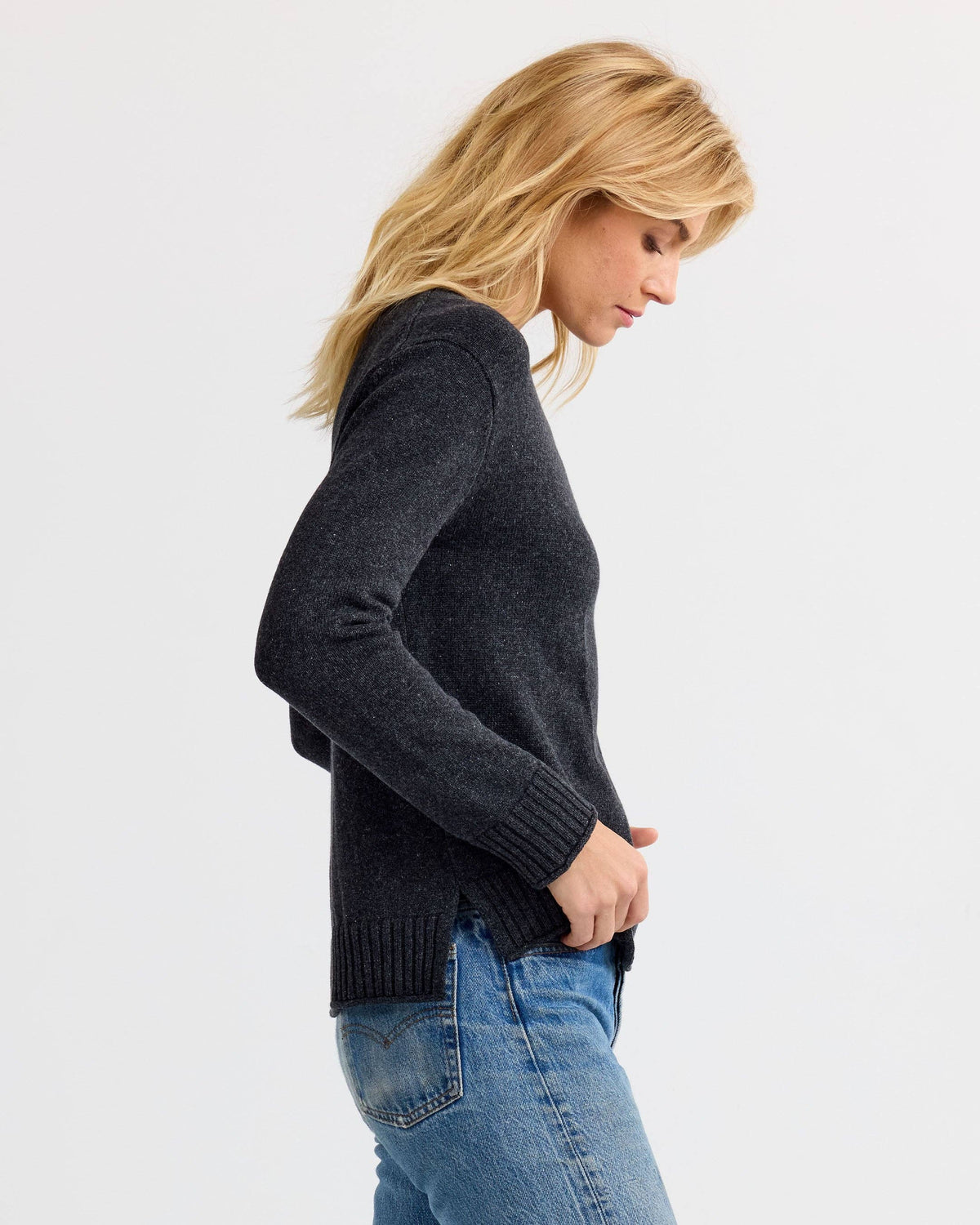 Everyday Cotton Crew in Charcoal