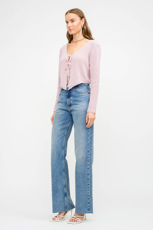 Crissy Tie-Front Knit Blouse