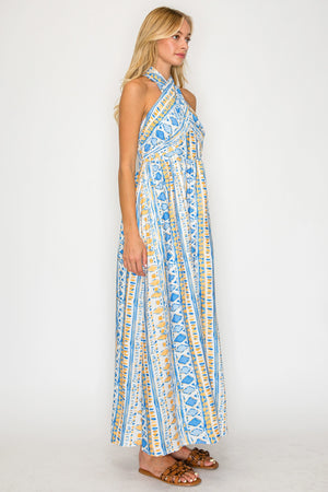 Aegean Rhythm Halter Dress