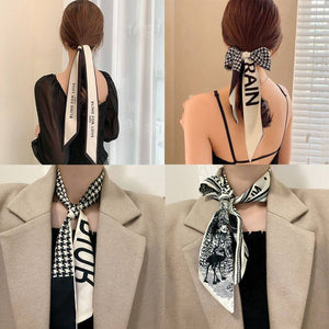Polka Dot Silky Wrap Neck Scarf