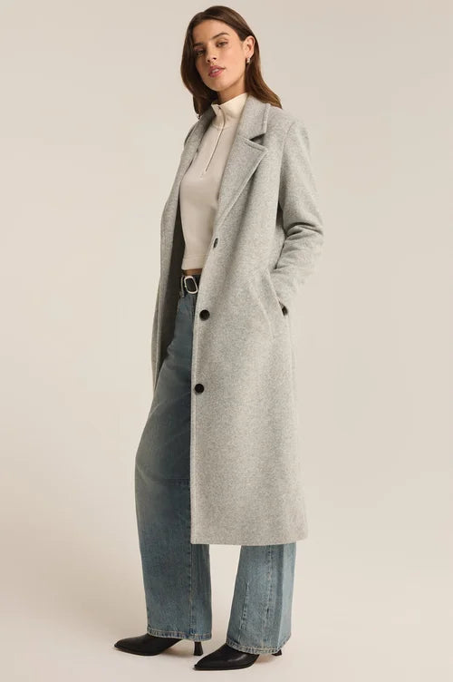 Z Supply Conway Plush Coat-Heather Grey
