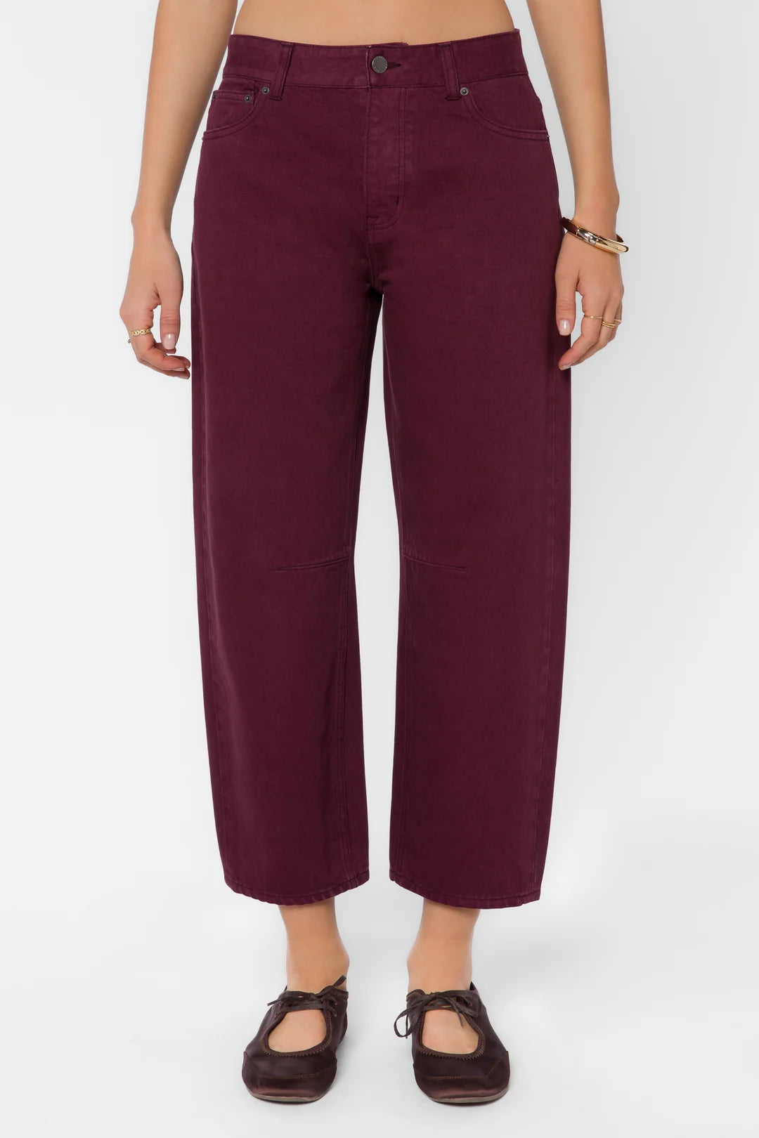 Reyna Barrel Jeans in Plum