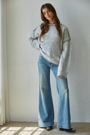 Hope Grey Crewneck Sweater