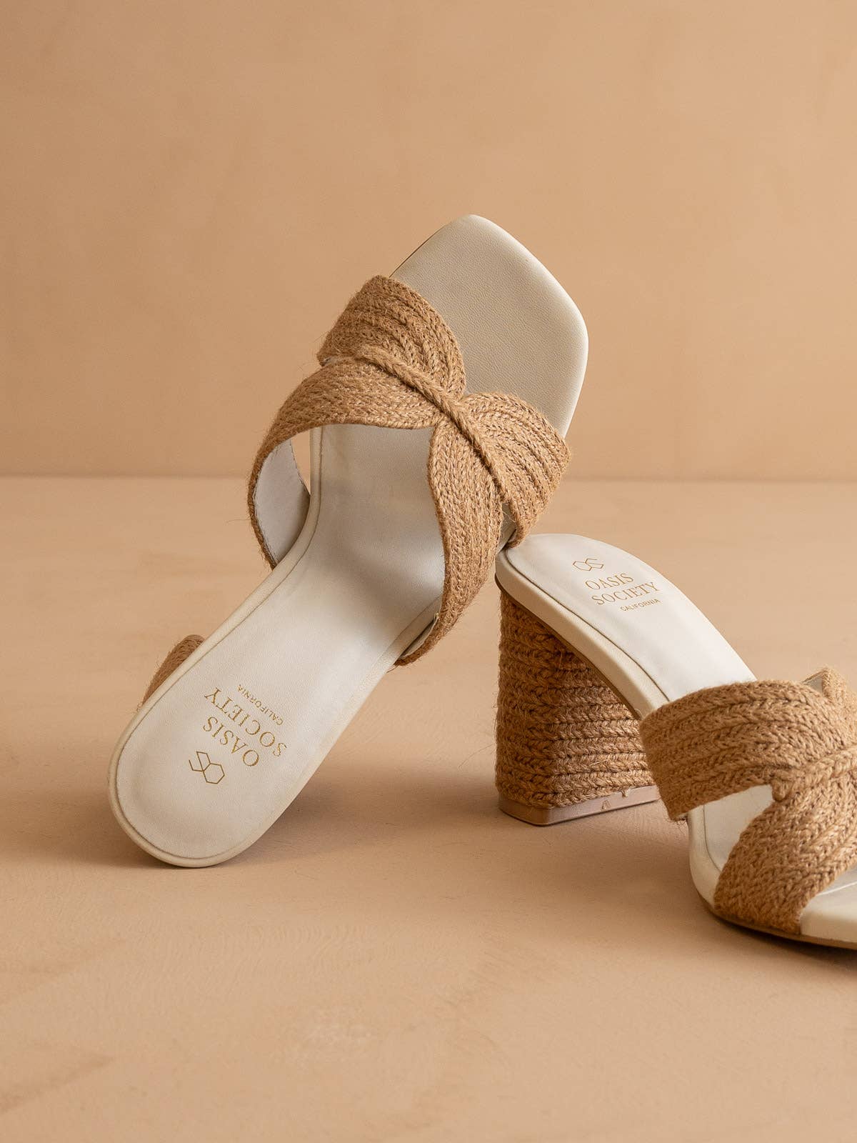The Santiago Toffee Raffia Summer Heel