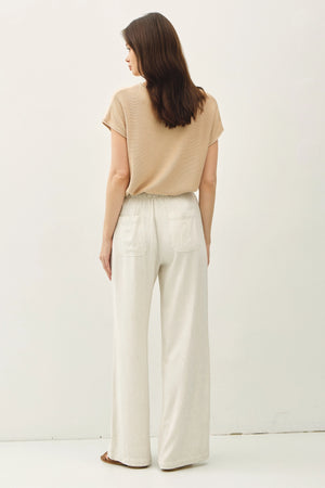 Linen Blend Wide Leg Pants - 2 Colors