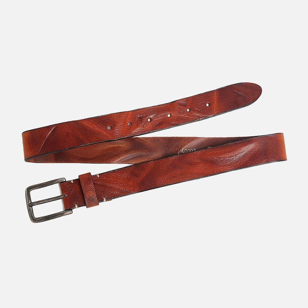 Dani Leather Belt with Silver Buckle in Cognac