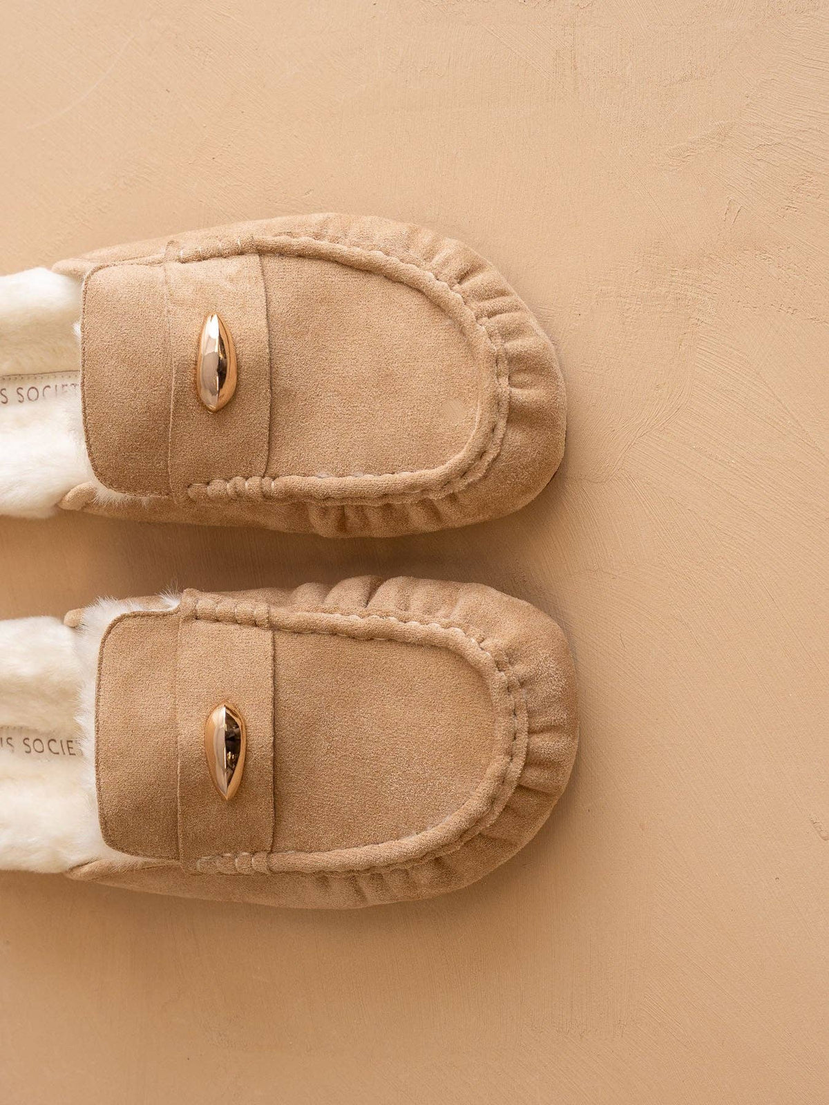 The Hayden Fur Lined Mule in Almond