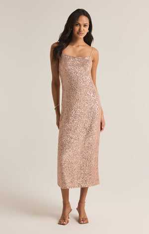 Z Supply PAULINA SEQUIN DRESS - Rose Gold