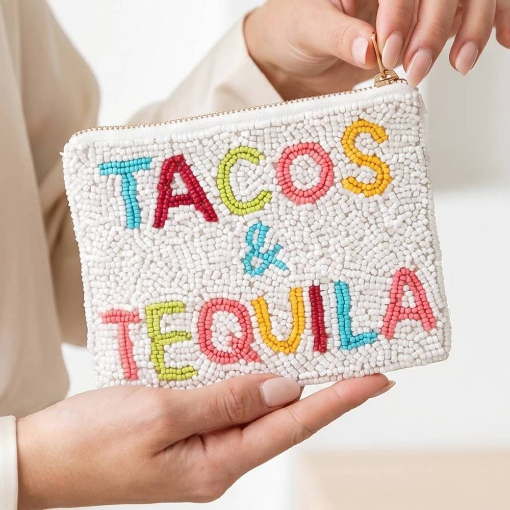 Beaded Tacos And Tequila Coin Purse