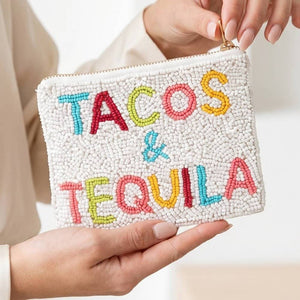 Beaded Tacos And Tequila Coin Purse